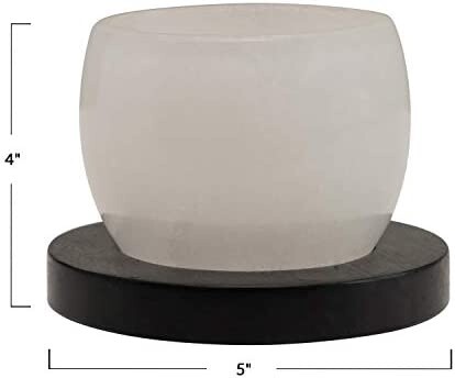 Votive Holder / Alabaster and Wood