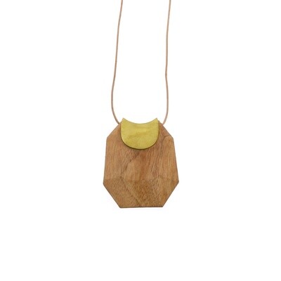 Topanga Pendant / Brass & Faceted Wood