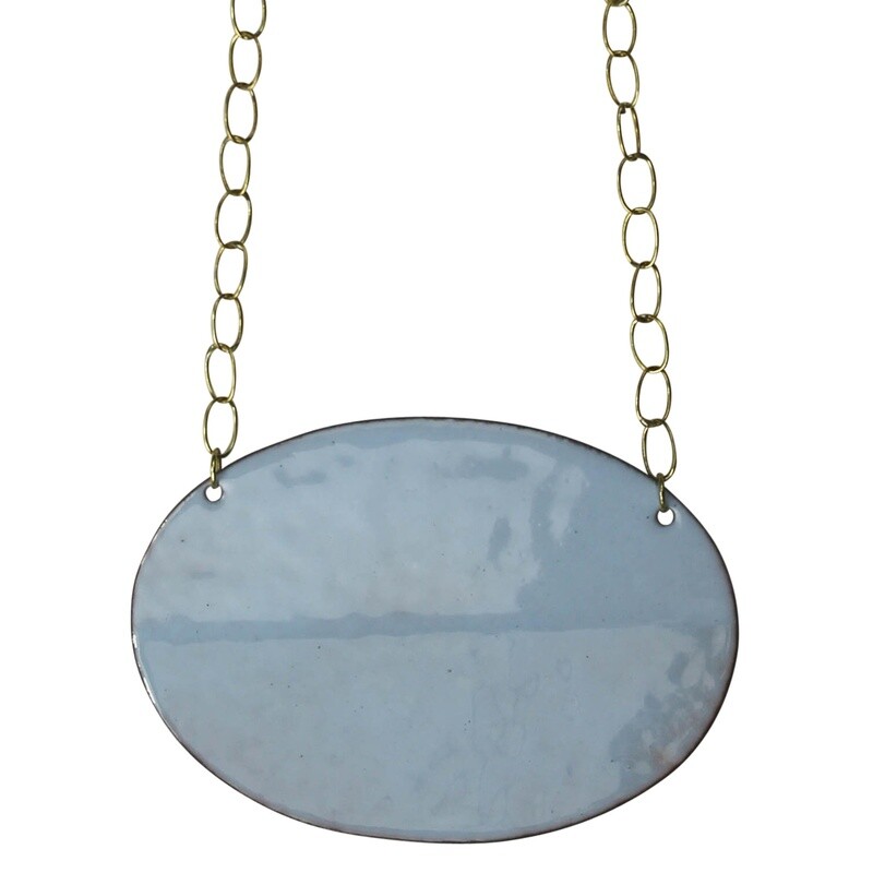Creased Oval Necklace