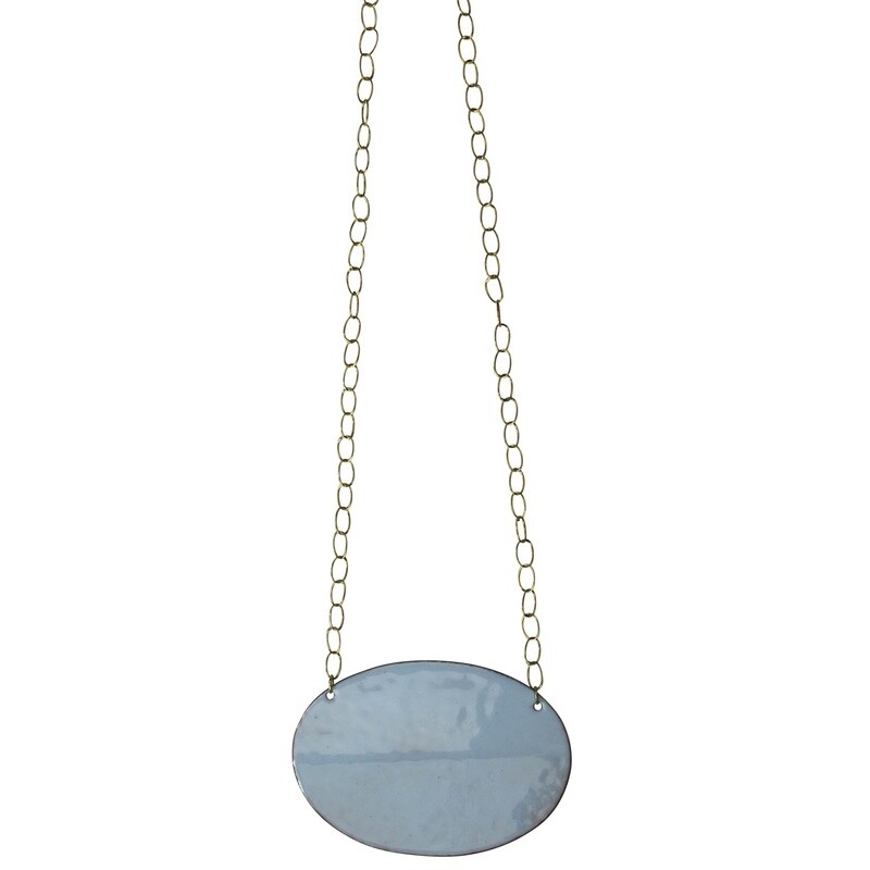 Creased Oval Necklace