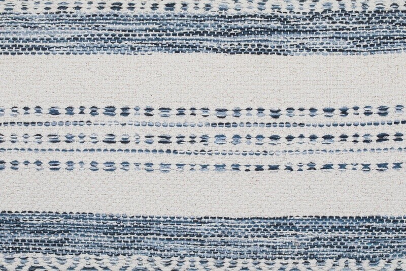 Handwoven Indigo Striped Pillow 20 x 20 / Down Insert
