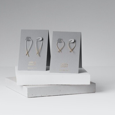 Crossover Earrings with Gold Dipped Ends / Silver and Gold