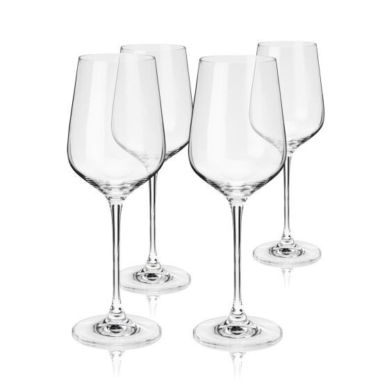 European Crystal Bordeaux Glasses / Set of 4