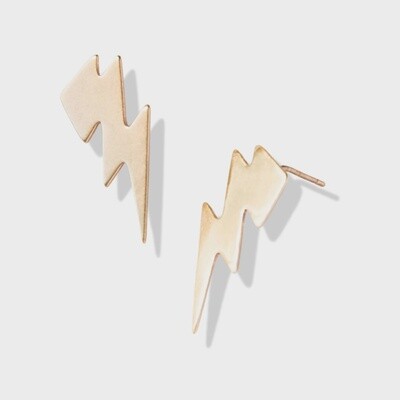 Brass Lightning Earrings 1”