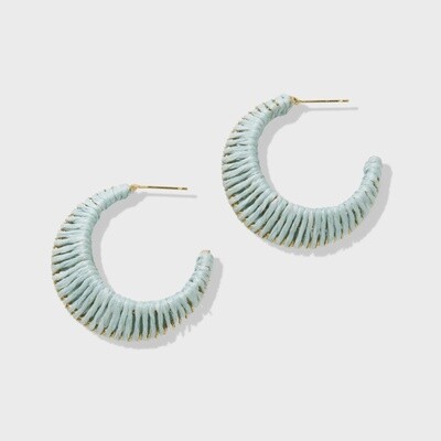 Harper Solid Hoop Earrings / Light Blue