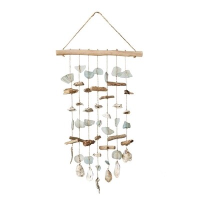 Sea Glass and Shell Hanging Wind Chime/Wall Decor