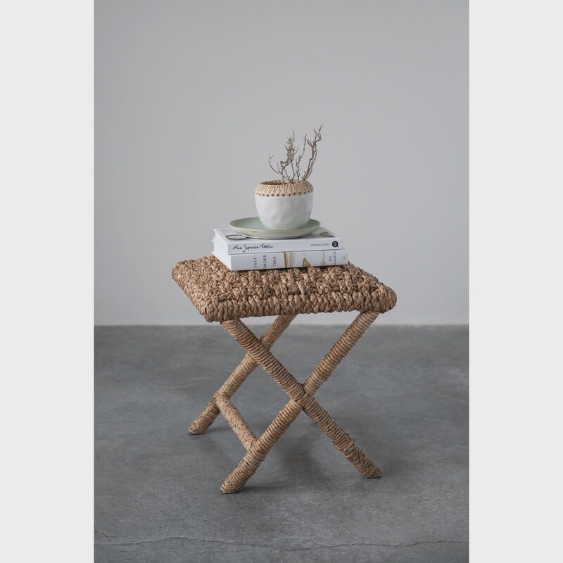 Small Stoneware Planter with Rattan Stitching