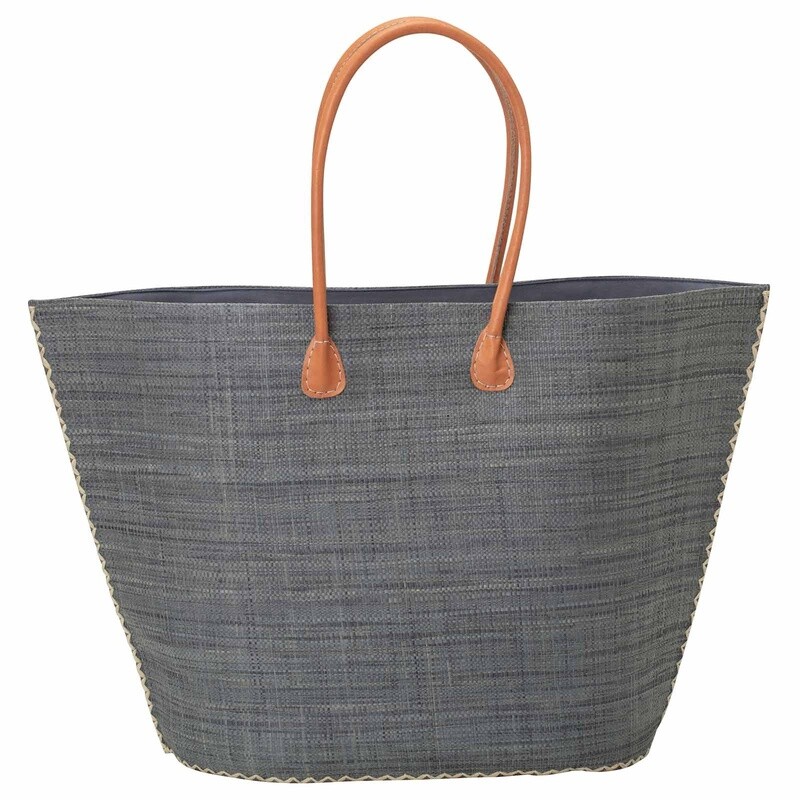 Raffia Tote w/ Leather Handle