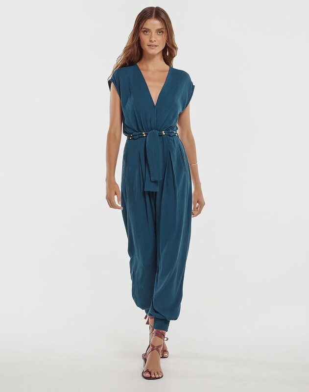 Solid Samanta Jumpsuit / Blue