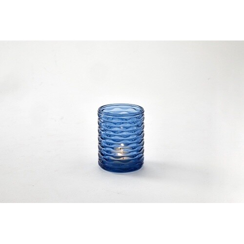 Blue Ripple Votive Holder