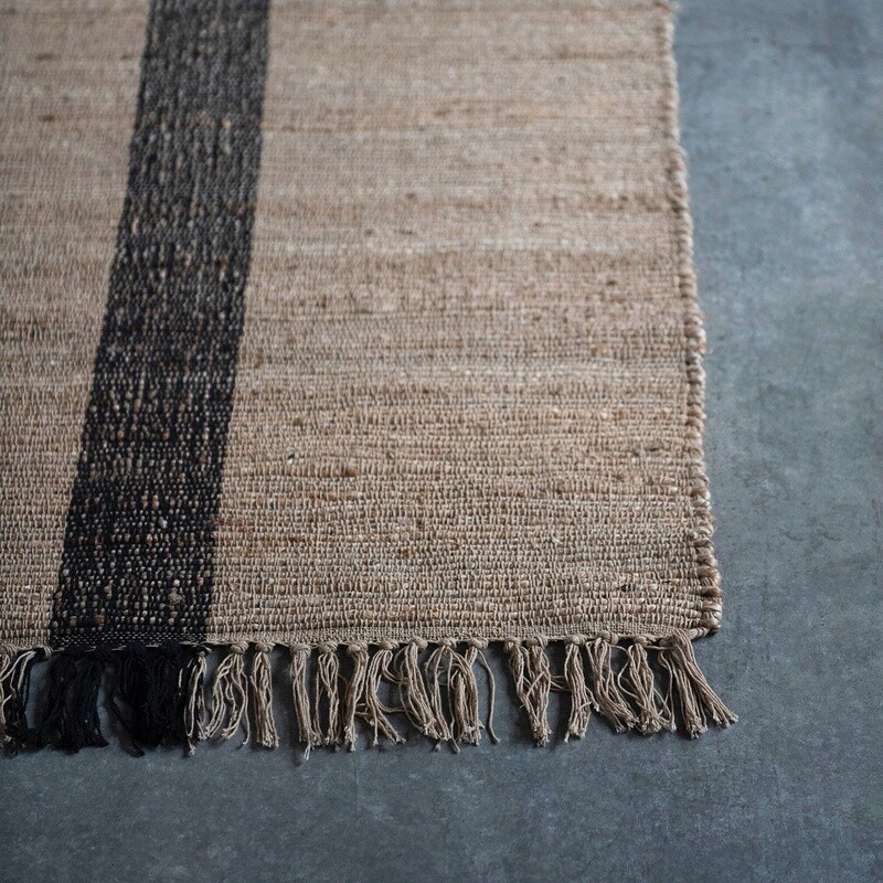 Cotton/Jute Woven Rug w/ Diamond Pattern 5 x 7