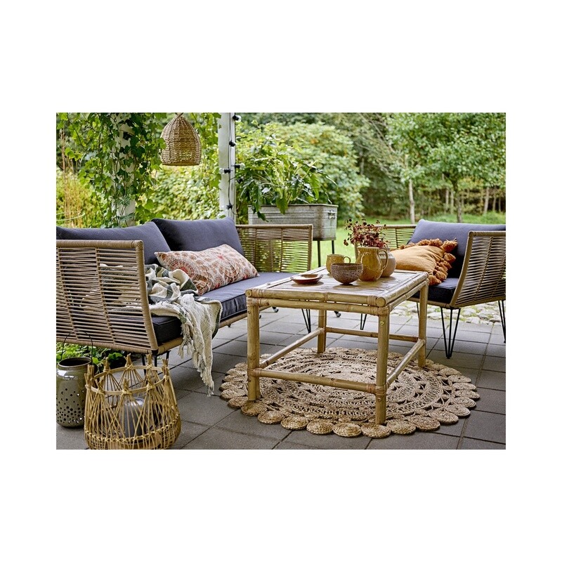 Handwoven Jute Rug w/ Lace Pattern Round