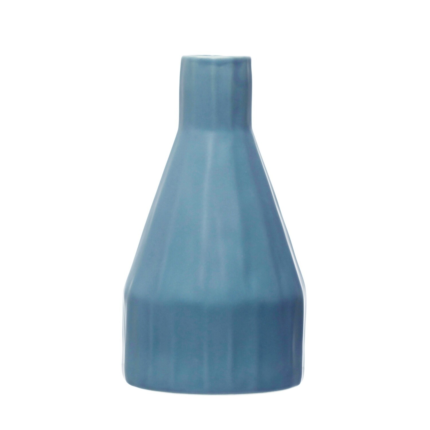 Ceramic Pleated Vase / Blue