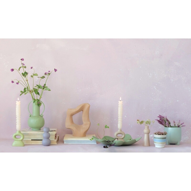 Stoneware Footed Planter / Aqua