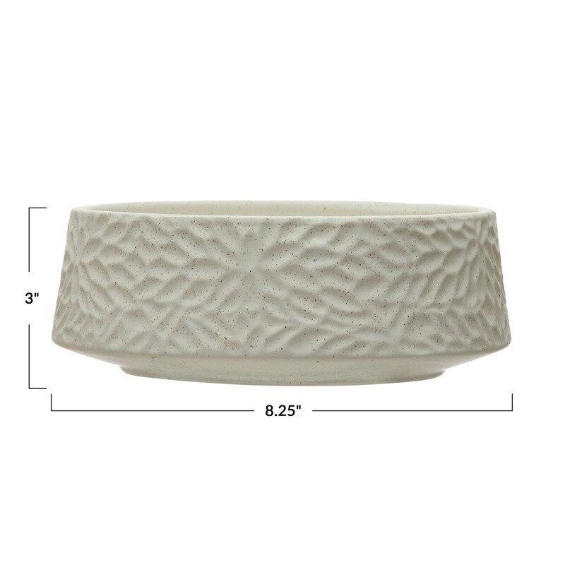 Stoneware Planter/Bowl w/ Floral Design