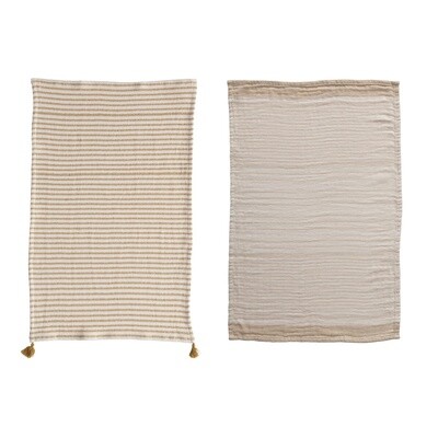 Cotton Double Cloth Striped Tea Towel / 2 Styles