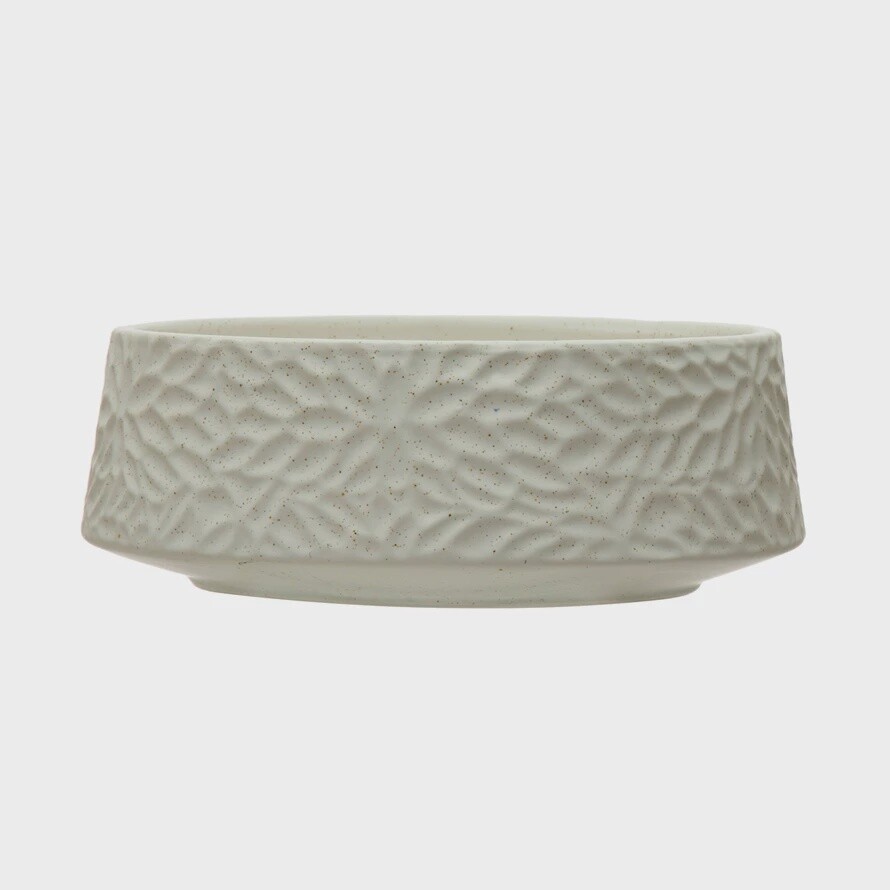 Stoneware Planter/Bowl w/ Floral Design