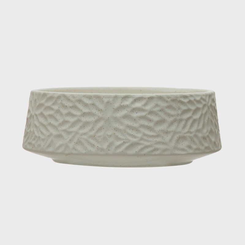 Stoneware Planter/Bowl w/ Floral Design
