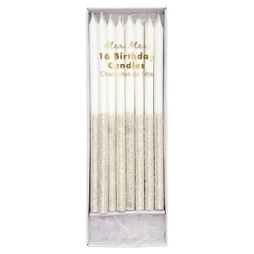 Silver Glitter Dipped Candles