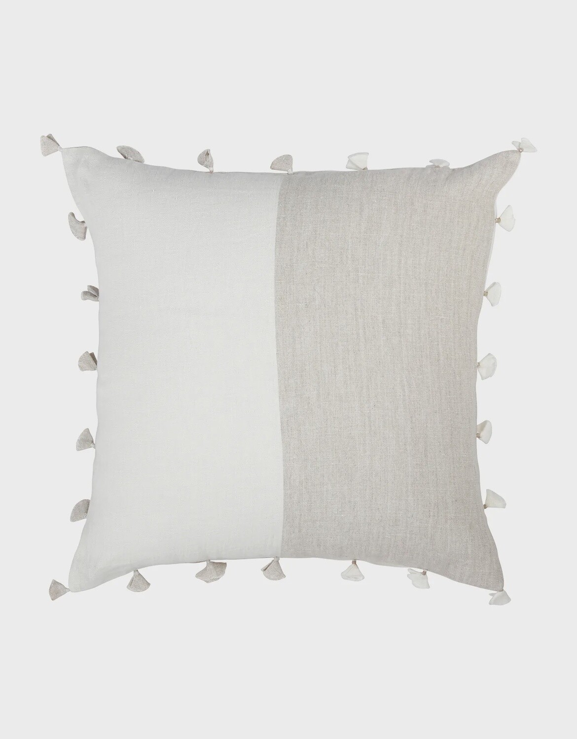 So Soft Linen Pillow Natural Beige Tassels