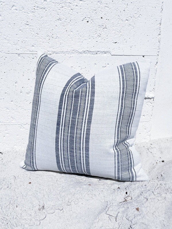 Beach Club White Stripe Indoor/Outdoor Pillow 20 x 20