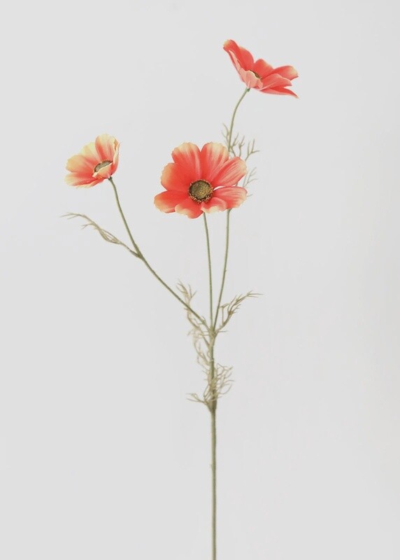 Faux Cosmos Wildflowers in Coral Sunset 30"