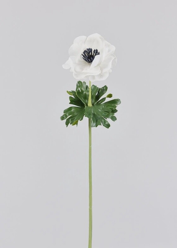 Real Touch Anemone in White and Navy 14”