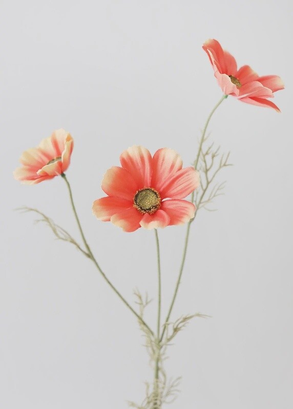 Faux Cosmos Wildflowers in Coral Sunset 30"