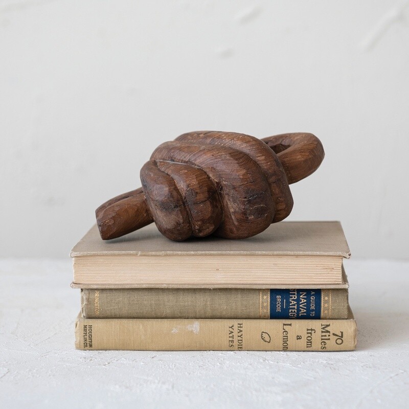 Hand-Carved Reclaimed Wood Knot Decor
