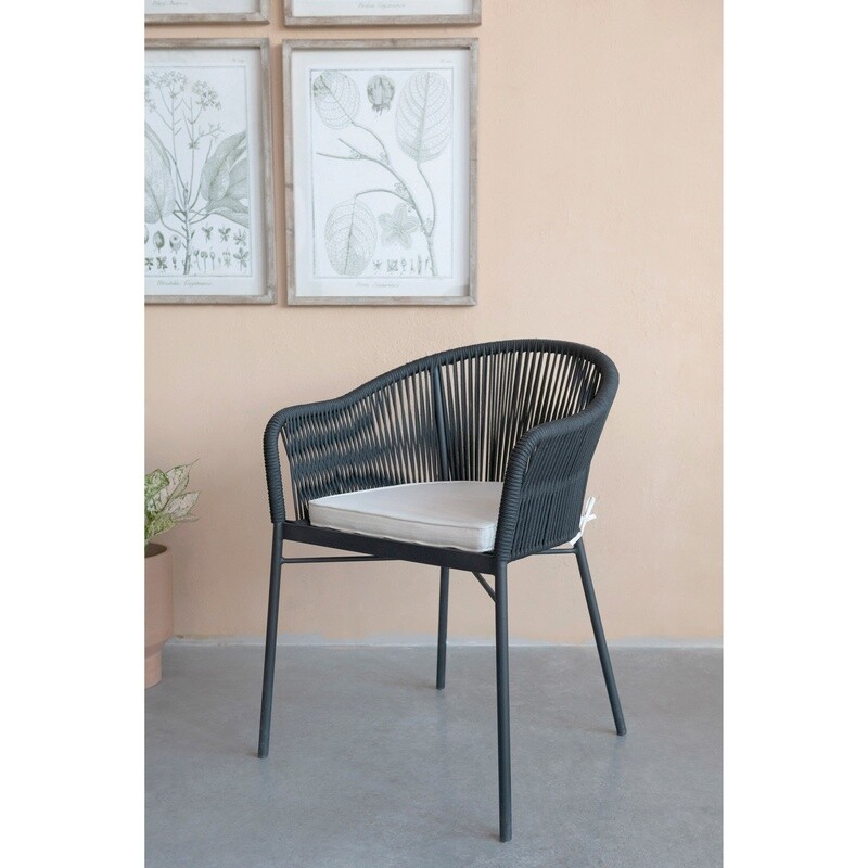 Metal and Woven Rope Chair