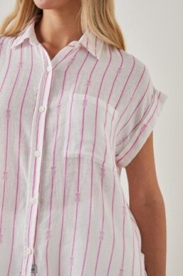 Whitney Top / Pink Pineapple Stripe