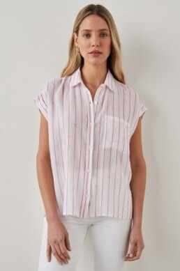 Whitney Top / Pink Pineapple Stripe