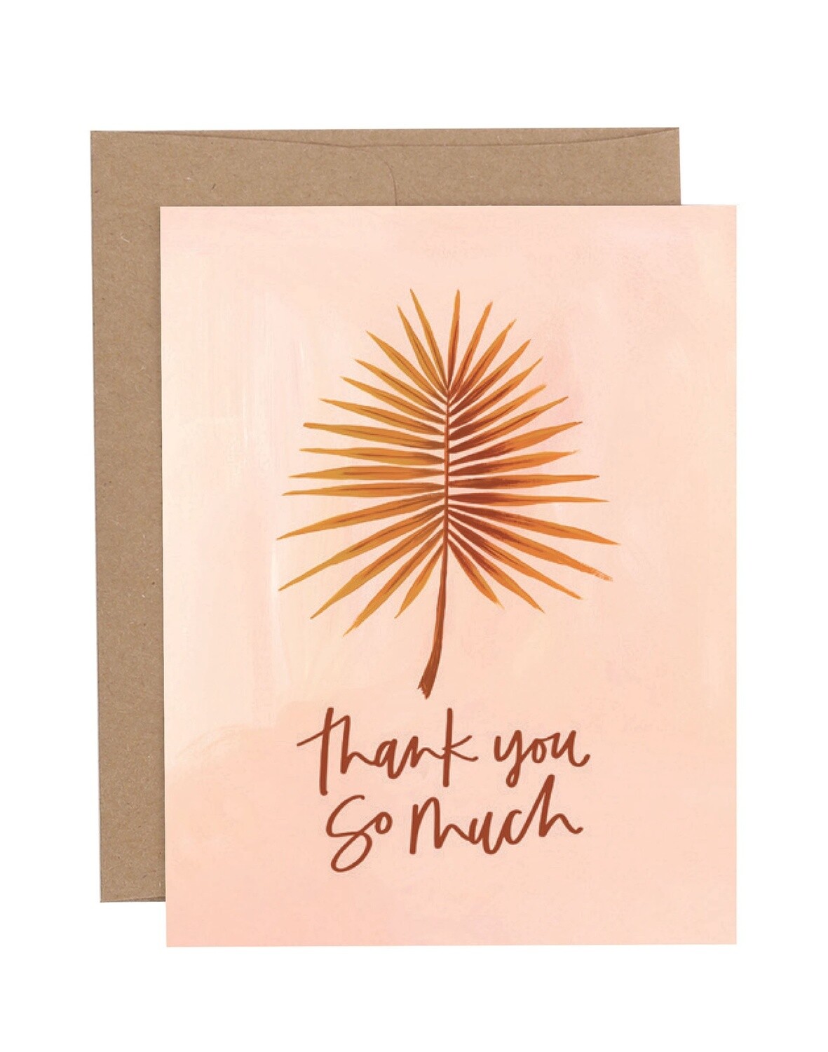 Greeting Card / Pink Palm Thank you Card