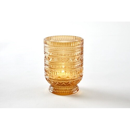 Tulum Amber Votive Candle Holder / Vase