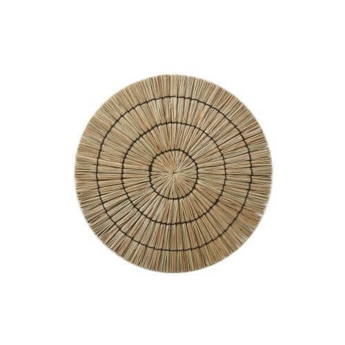 Straw Placemat w/ Black Thread Detail