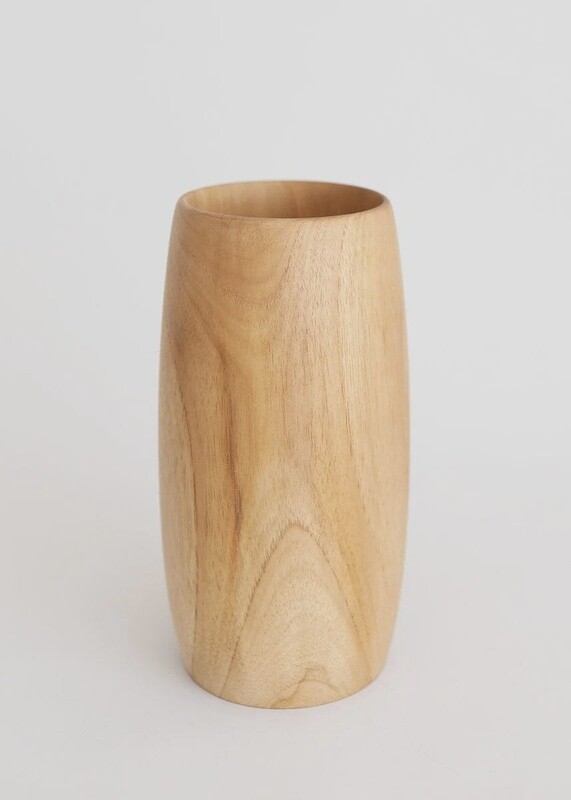 Natural Teak Hand Crafted Vase 9”