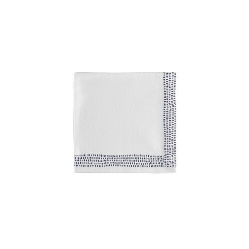 Wavy Dots Border Napkin / White