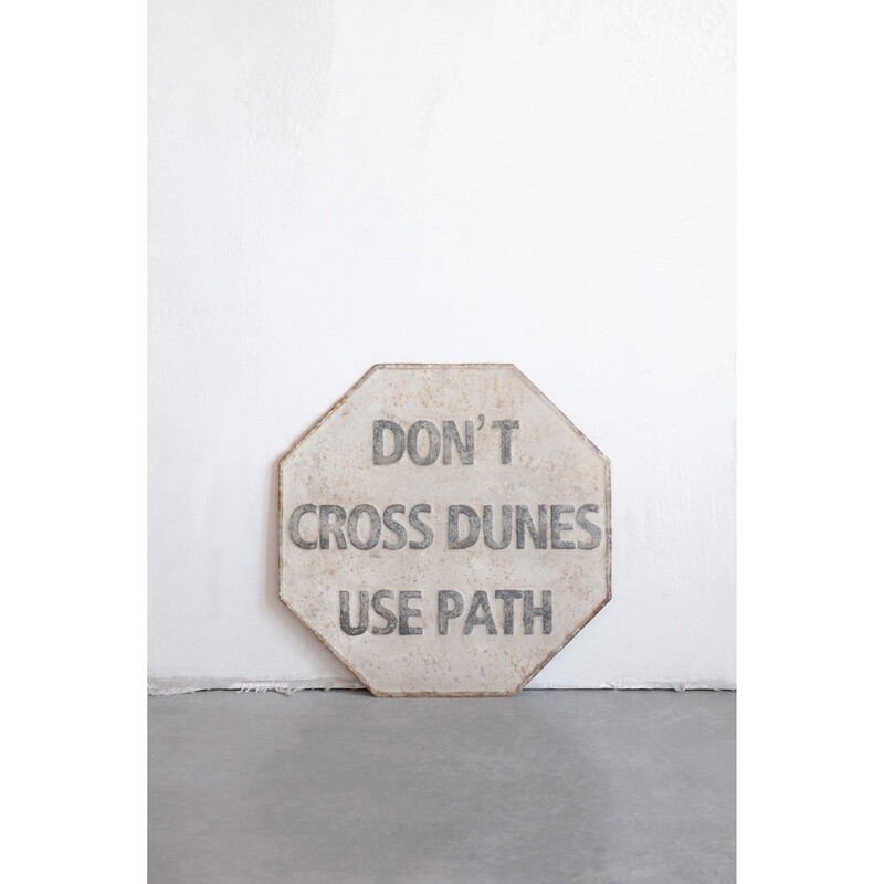 Embossed Metal Vintage Wall Decor ‘Don’t Cross the Dunes’