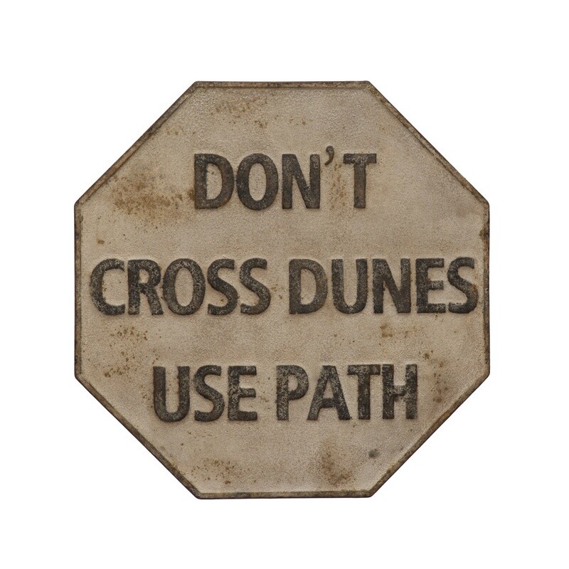 Embossed Metal Vintage Wall Decor ‘Don’t Cross the Dunes’