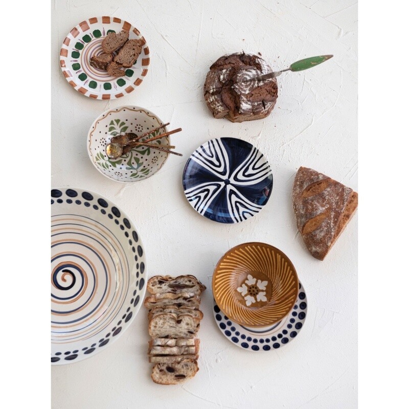 Hand-Painted Stoneware Plate / 3 Styles