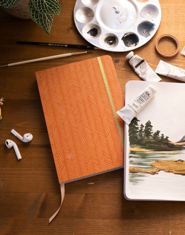 Rust Herringbone Sketchbook