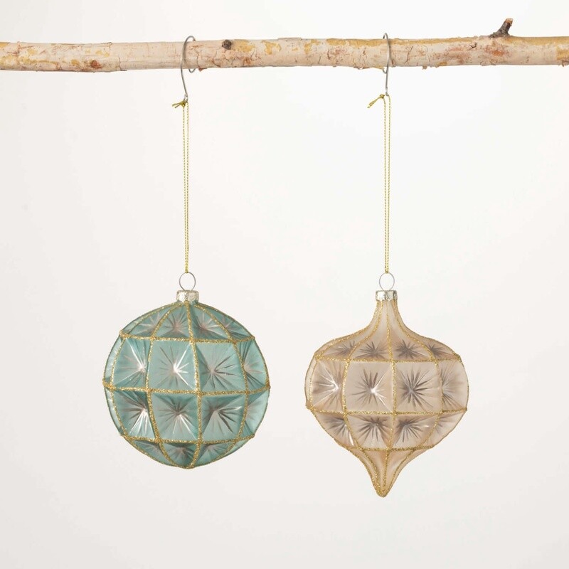 Ball/Onion Ornament Set of 2