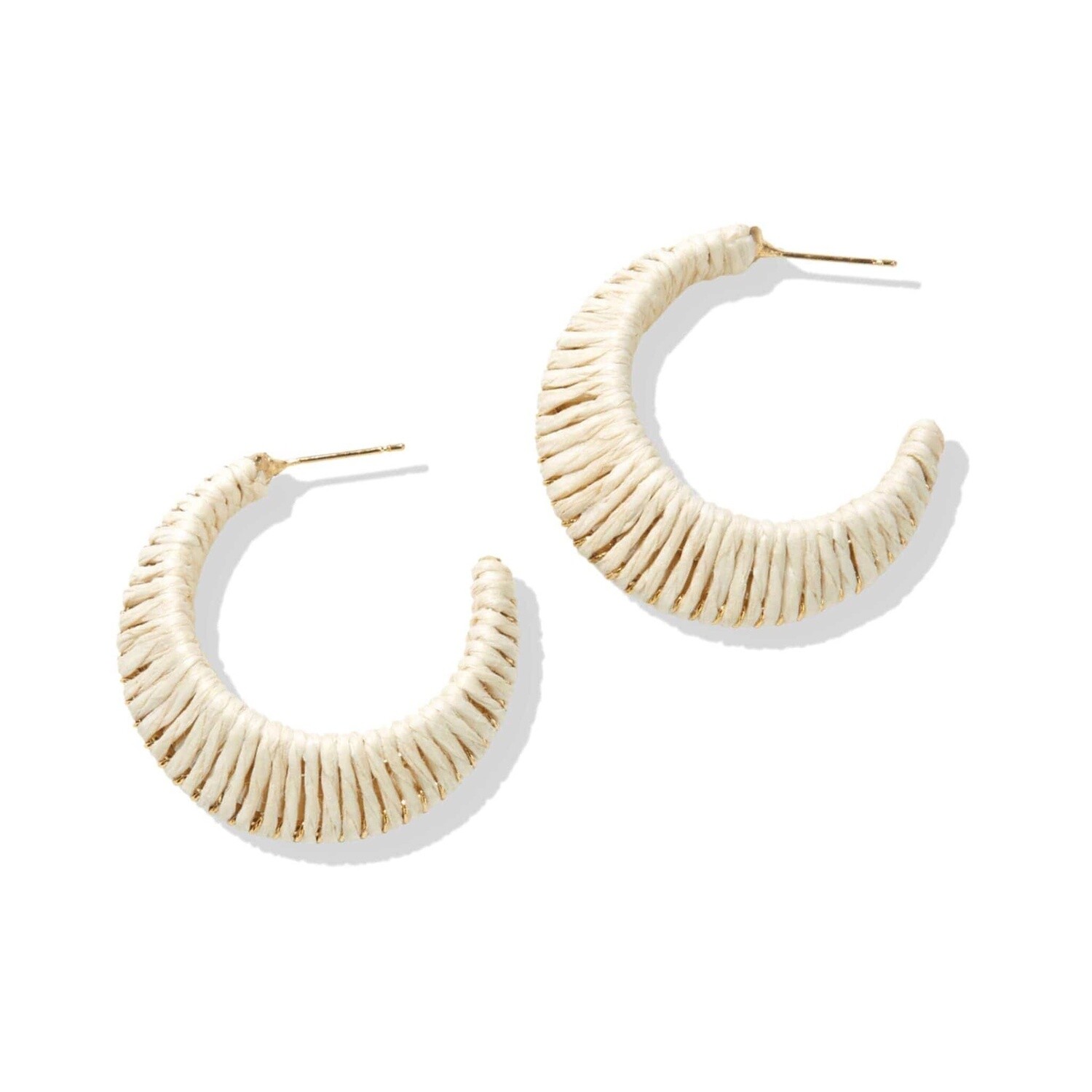 Harper Solid Hoop Earrings / Cream