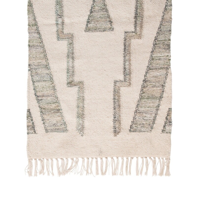Hand-Woven Cotton Wool Kilim Floor Runner / 2 x 8