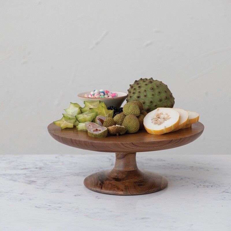 Acacia Wood Pedestal / Natural