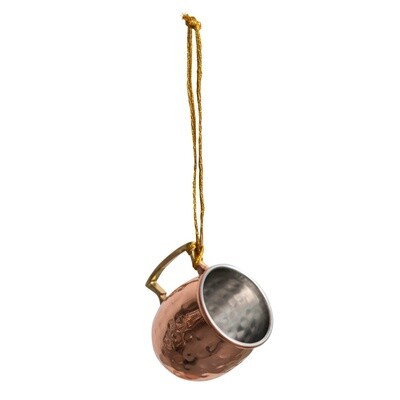 Hammered Stainless Steel Mule Mug Ornament / Copper
