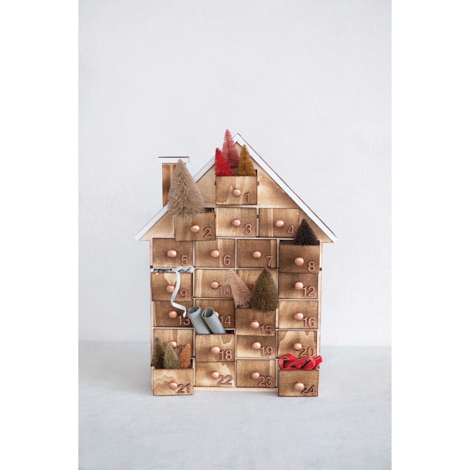 Wood House Advent Calendar / 13-3/4” x 17-1/2”