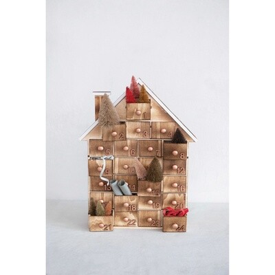 Wood House Advent Calendar / 13-3/4” x 17-1/2”