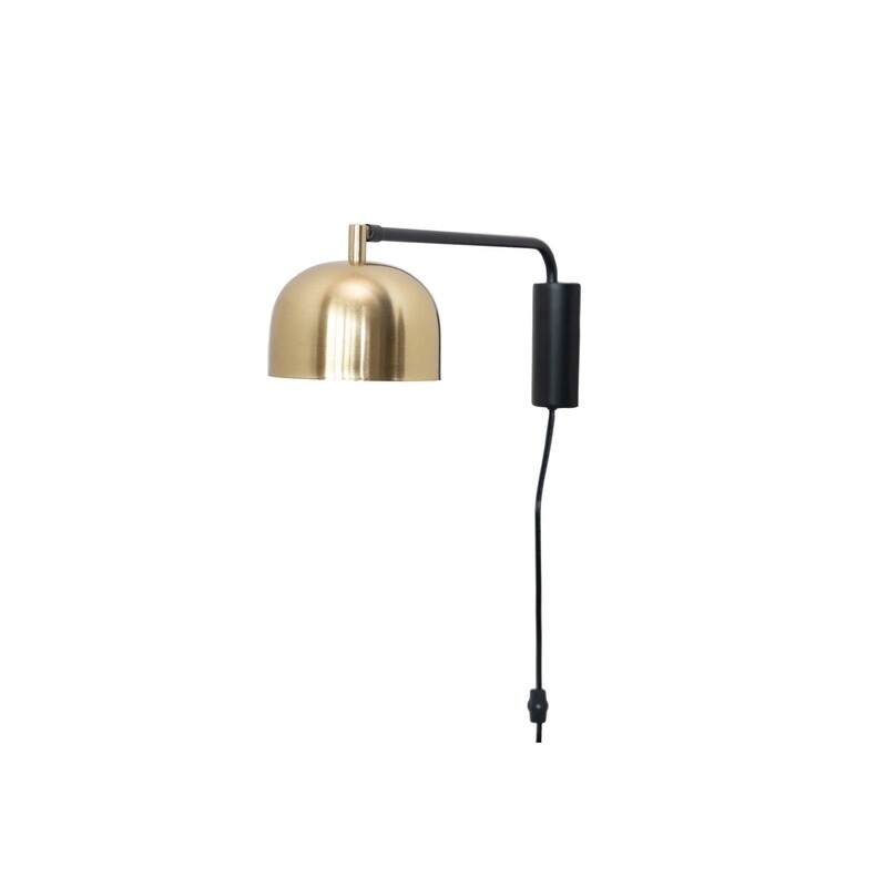 Metal Wall Sconce w/ Inline Switch Brass