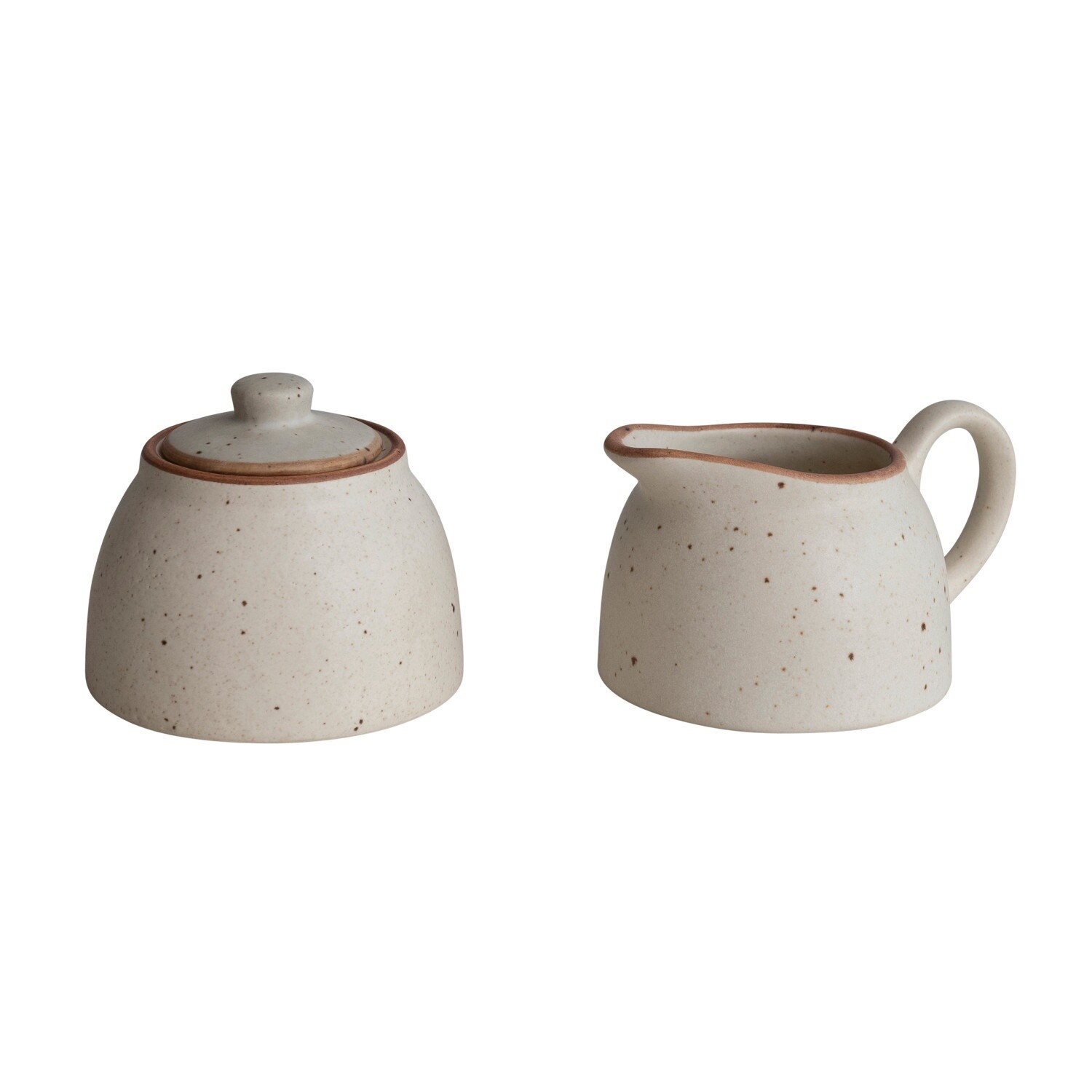 Stoneware Creamer and Sugar Jar 8oz / Set of 2